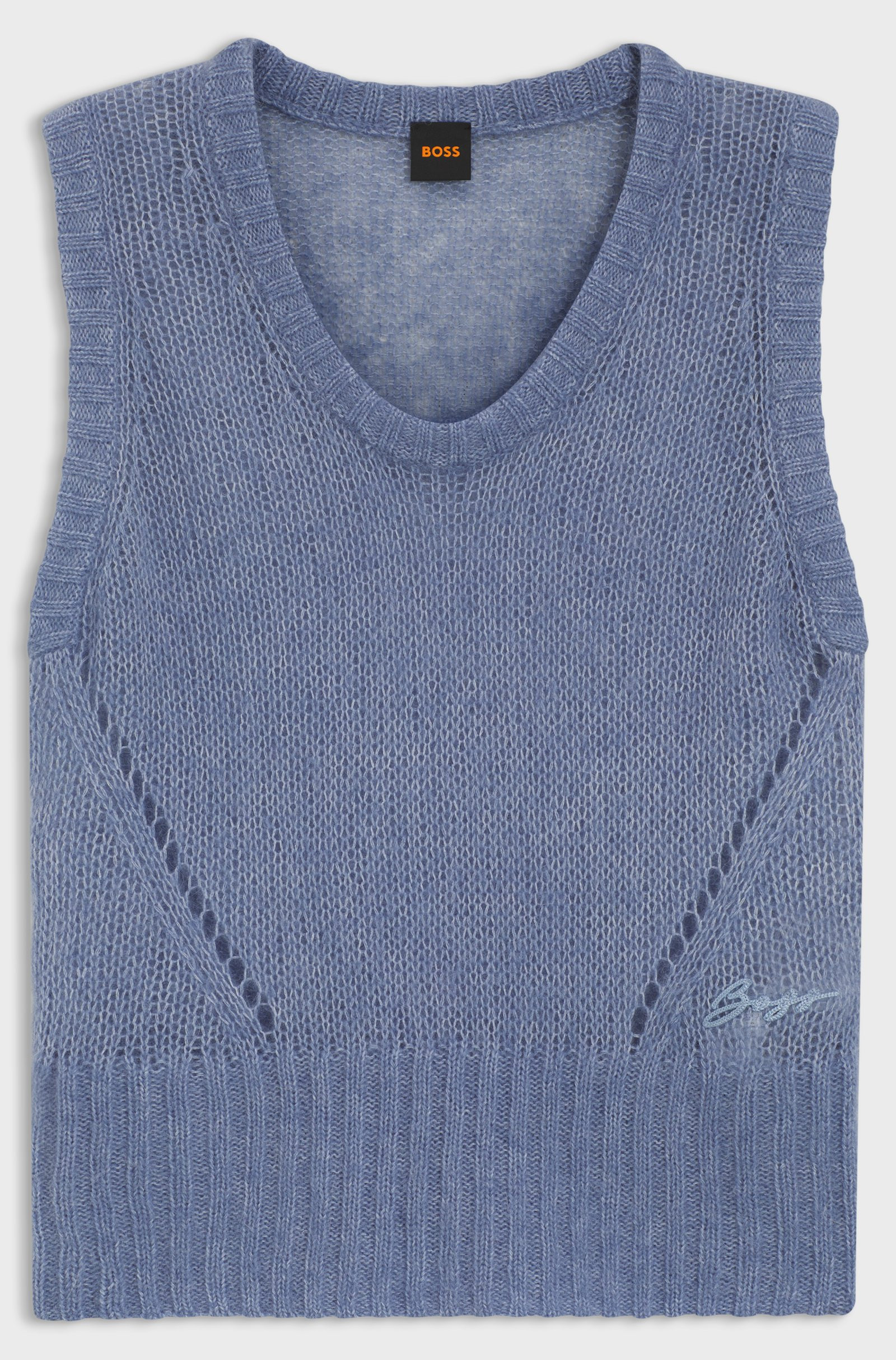 BOSS Relaxed-fit top with loose knitted structure