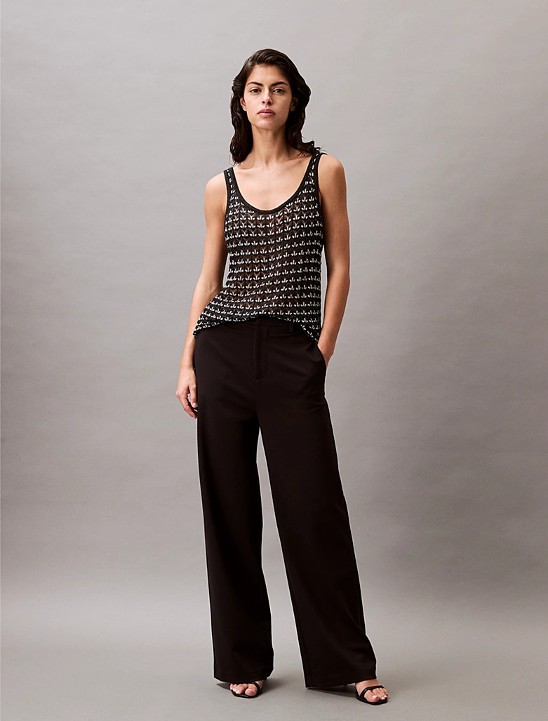Calvin Klein Wide-cut Milano jersey trousers