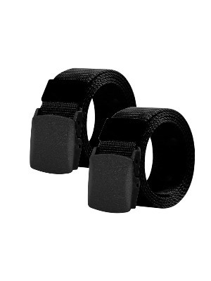2 pcs Nylon canvas belts for men – tactical, stepless adjustable fabric belt, length 120 cm, width 3.8 cm