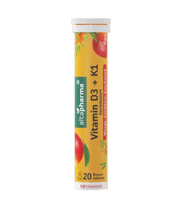 To strengthen the immune system: altapharma effervescent tablets with high-dose Vitamin D3 + K1, 20 tablets.