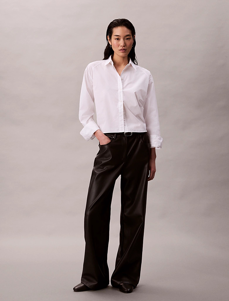 Calvin Klein Faux leather trousers with 5-pocket style