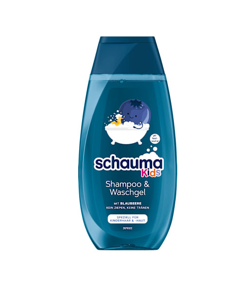 Shampoo and wash gel for children, Blueberry, 250ml, Schauma