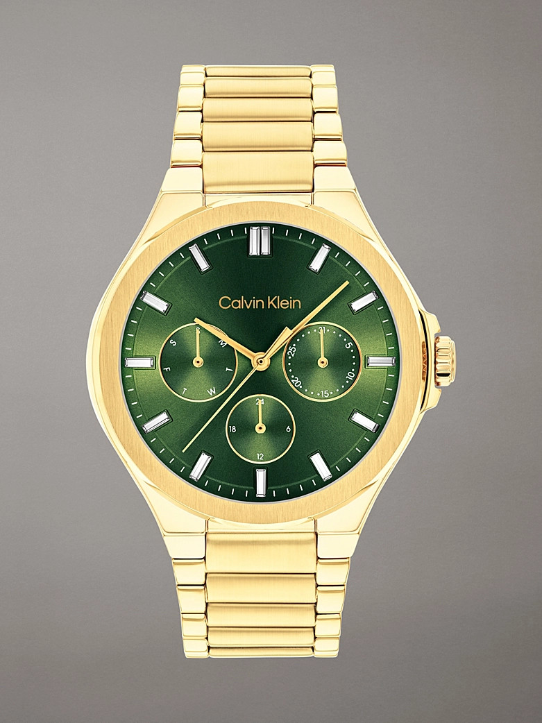 Calvin Klein Gold-plated steel and crystal watch