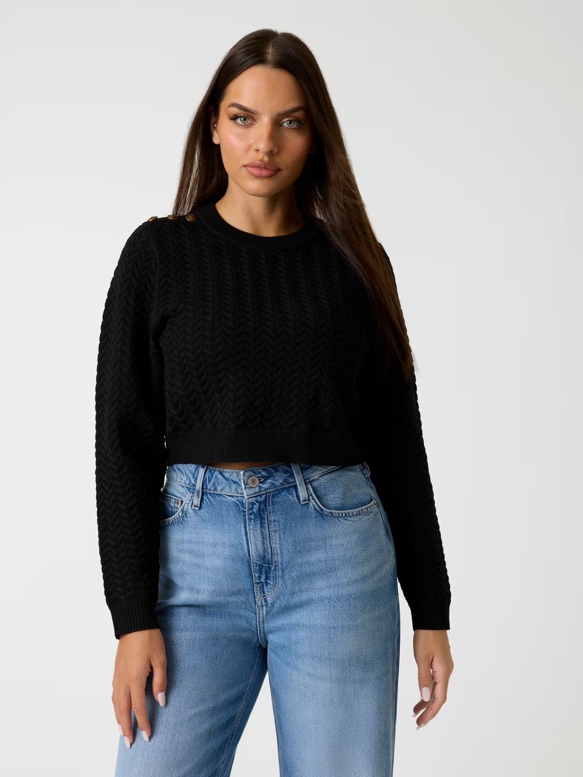 Guess  Cable knit cropped sweater
