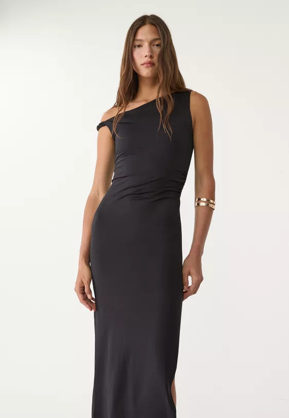 Stradivarius Asymmetrical midi dress