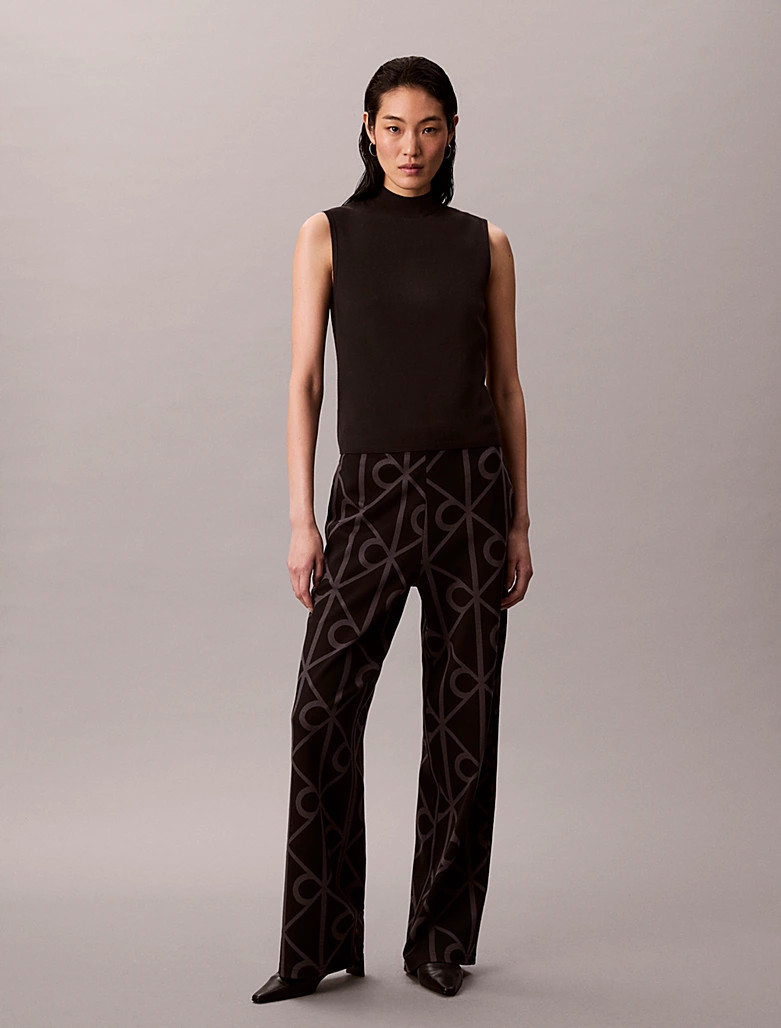 Calvin Klein Jacquard pull-on trousers with logo
