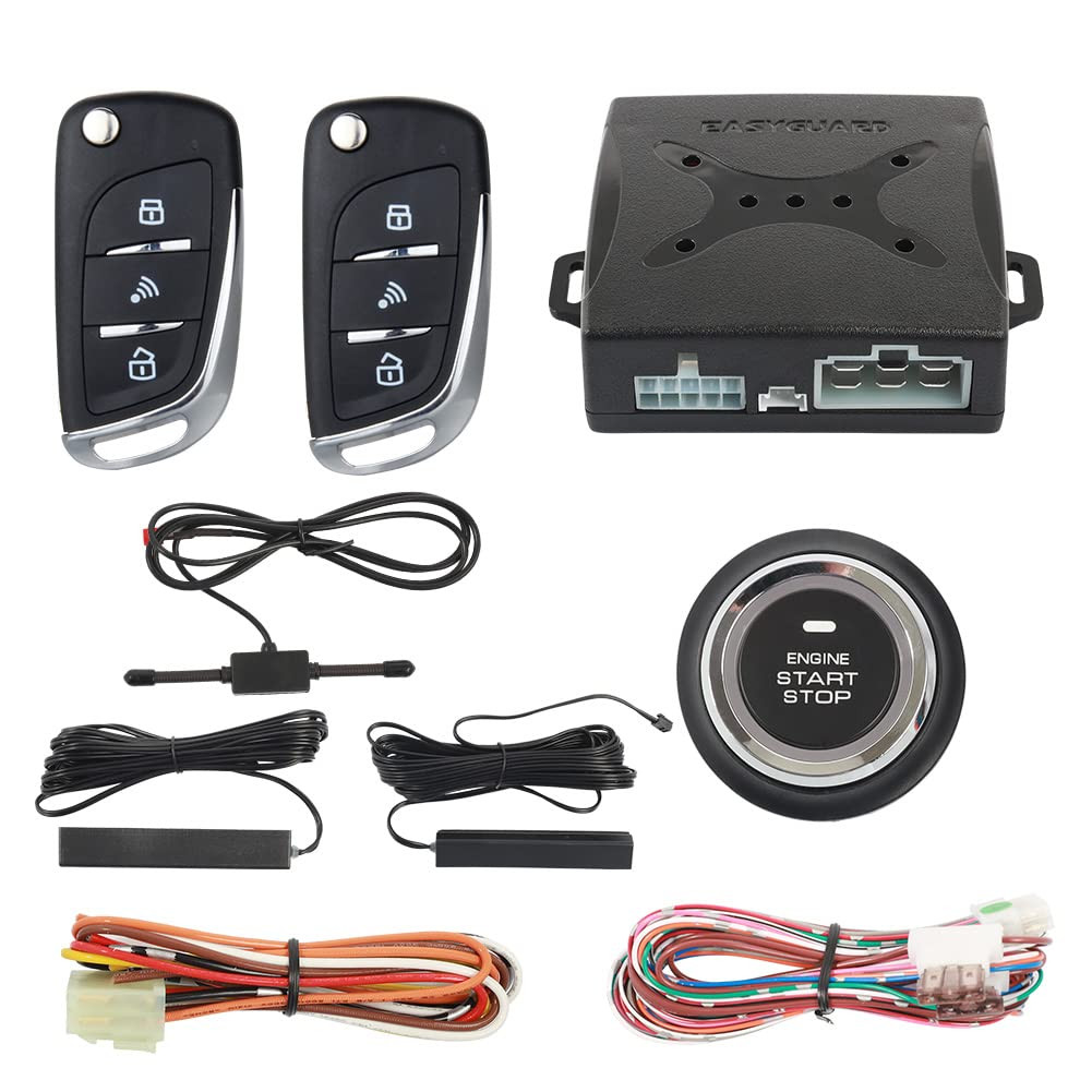 EASYGUARD PKE Passive Keyless Entry Car Alarm System Push Button Start Remote Start DC12V EC003N-V-1