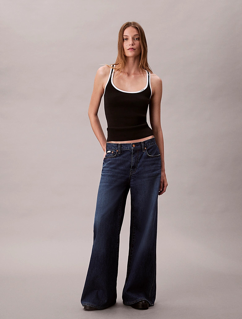 Calvin Klein Ribbed tank top with contrasting trim