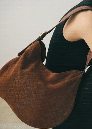 Mango Suede shoulder bag