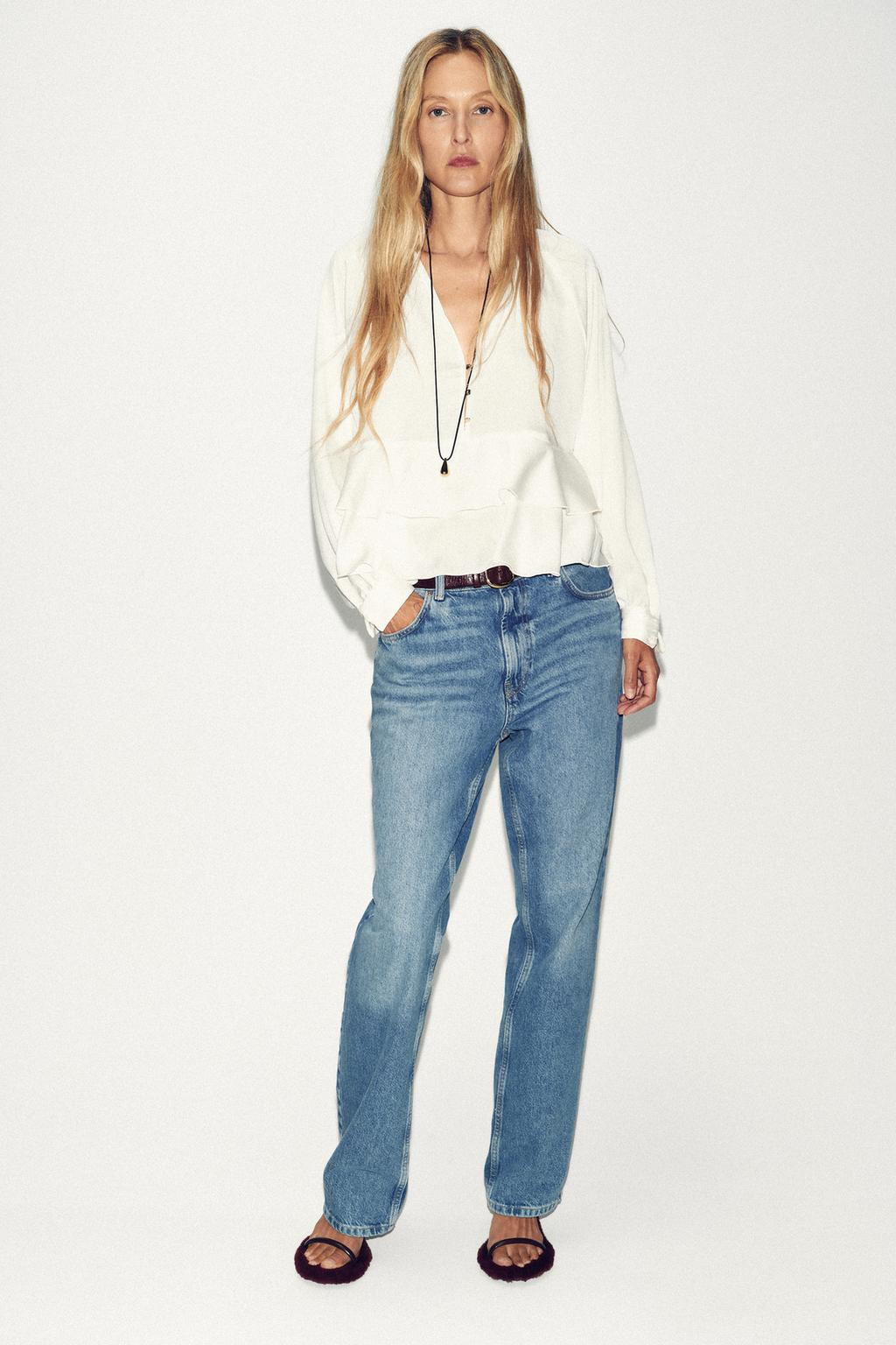 Zara RUFFLED BLOUSE