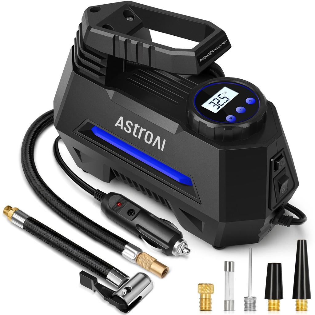 AstroAI Air Air Car Automatic Overheat Gar Socket Connection LED 3 Types of Conversion Compatible with Suitable for Road Floats Compressor